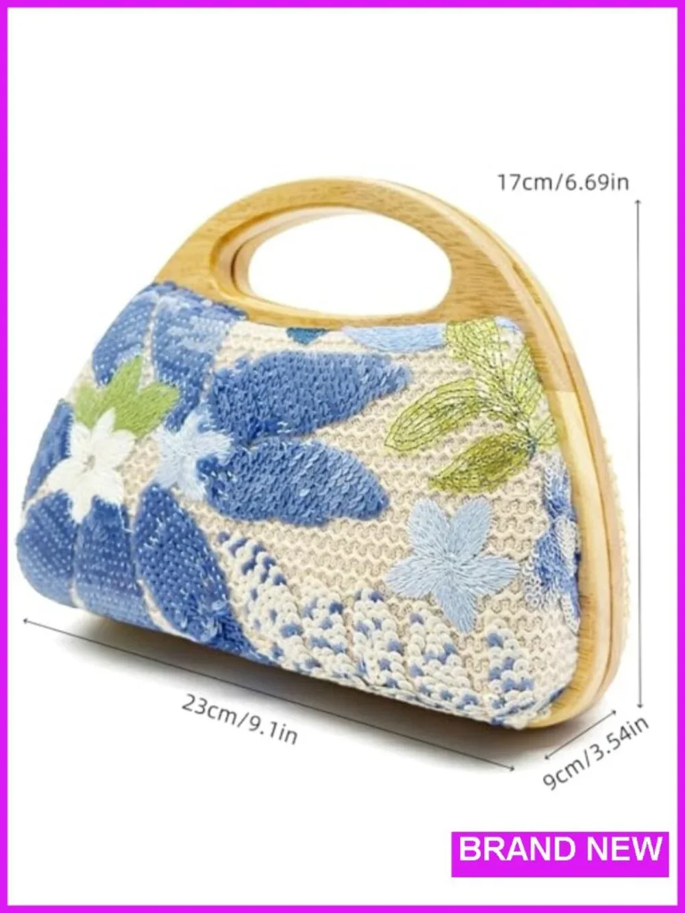 Straw Clutch Handbag Women Crossbody Hand-woven Summer Purse Top Handle Evening
